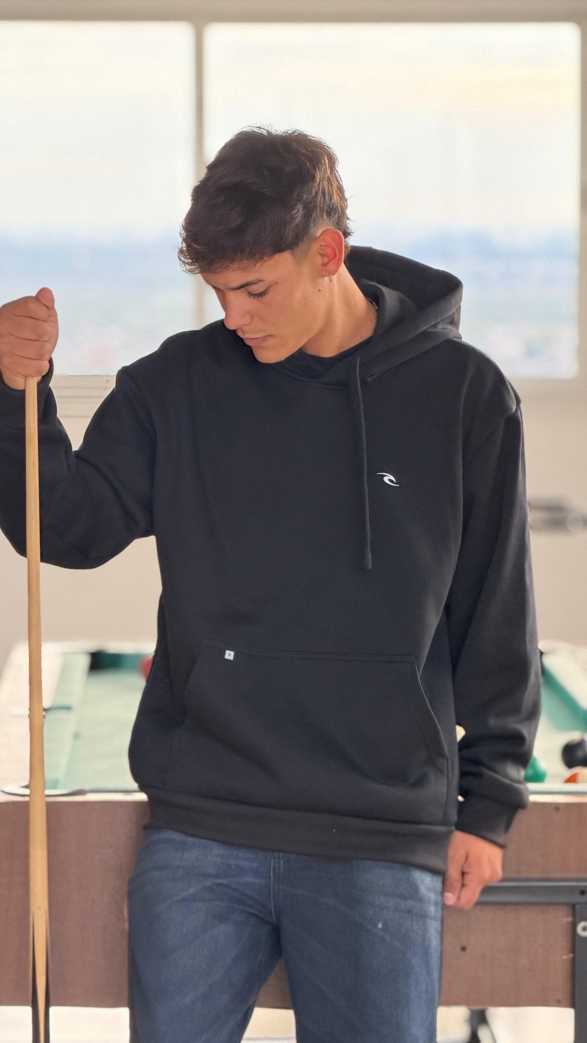 Oversized Matte Black Hoodie
